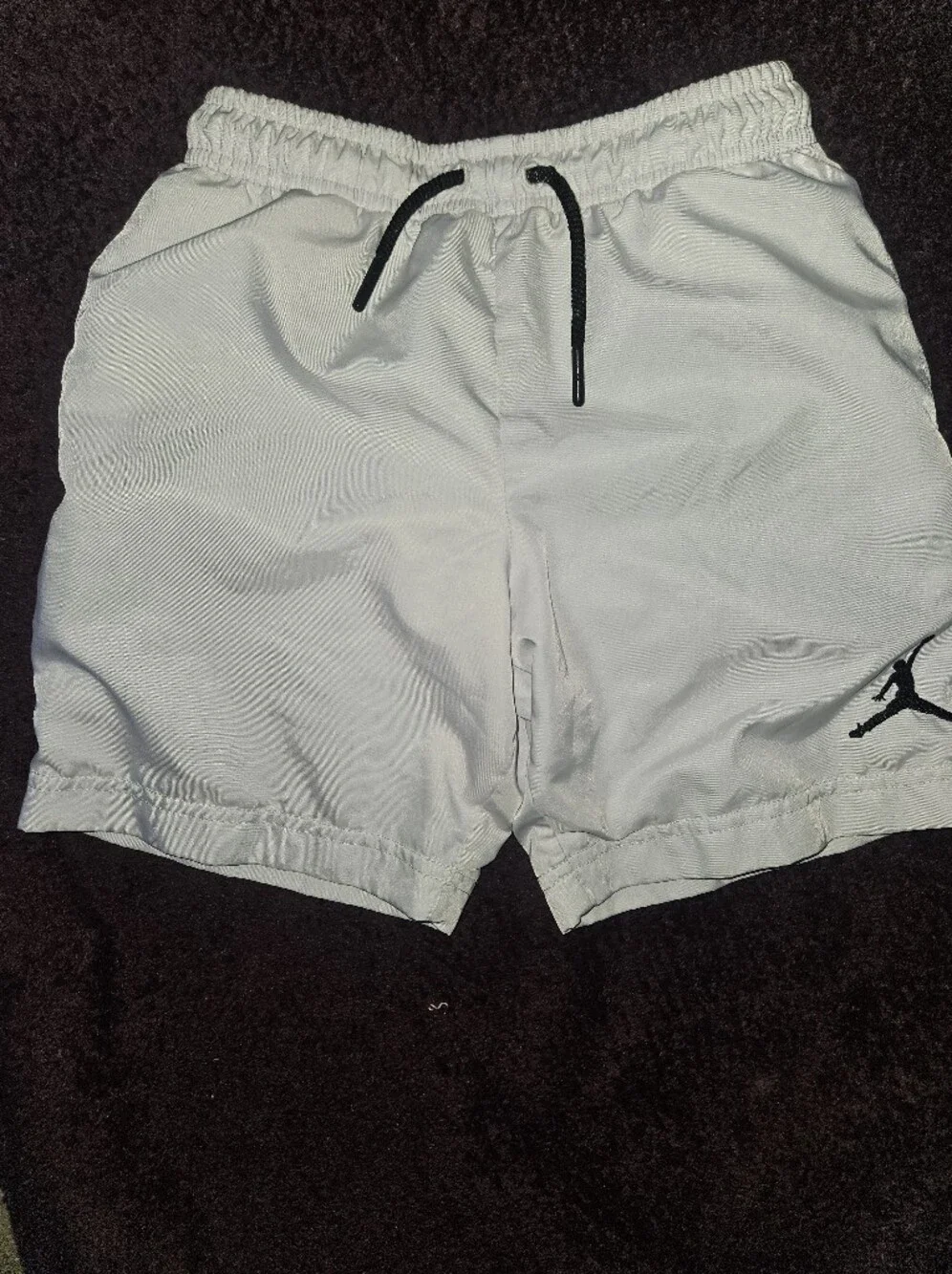 Jordan White Men's Athletic Shorts with Black Drawstring